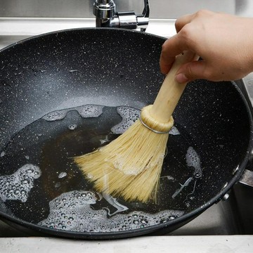 4個裝 天然椰棕鍋刷長柄軟毛棕絲洗碗刷鍋刷子不粘油清潔刷鍋神器