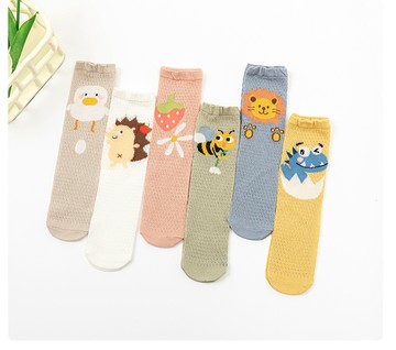 JB clothes - 兒童高筒動物襪-單入-黃色恐龍 (均碼)