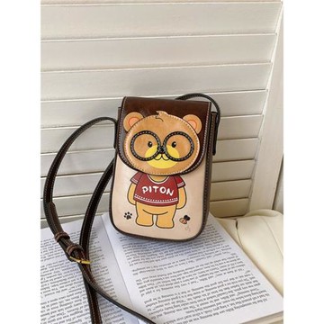 法國MKDA手機包包女2025新款高級感真皮卡通小方包百搭單肩斜挎包