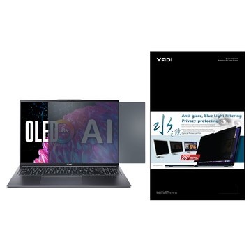 YADI 亞第 水之鏡防窺片 插卡隱貼 Acer Swift Go 16 SFG16-72-74VY 專用 16吋  透明黑  1個