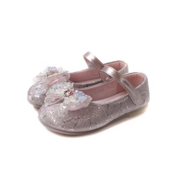 小女生鞋 蝴蝶結娃娃鞋 中童 童鞋 粉紅/亮片 1306 no342