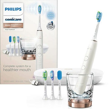 Philips【美國代購】飛利浦 電動牙刷 超音波鑽石靚白9500系列 智慧型HX9924/61 - 玫瑰金