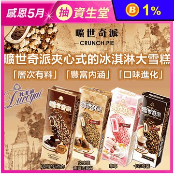 【杜老爺】曠世奇派大雪糕冰淇淋(比利時巧克力/卡布奇諾/草莓/玫瑰鹽焦糖)