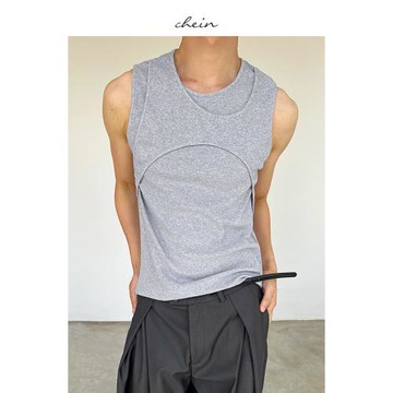 chein/夏款韓版設計感雙層次背心高級感時尚百搭無袖上衣男女