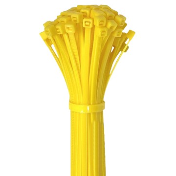 POLYWELL 自鎖式束線帶 300 x 4mm 黃色 線材整理  100個