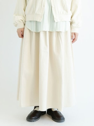 斜紋布料鬆緊傘狀長裙(FL21L0L0480) - Samansa Mos2