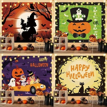 優選好物 新款萬聖節裝飾布背景布ins掛布學校活動墻布Halloween掛毯 EIM9
