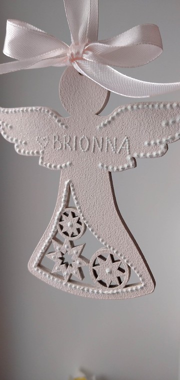 緞帶上粉紅色天使裝飾品懸掛聖誕天使個人化禮物