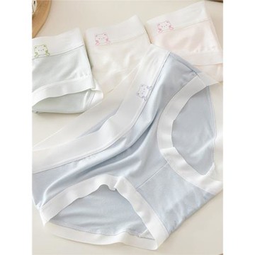 女士內褲女純棉7A抗菌襠中低腰無痕可愛輕薄透氣少女生三角褲頭