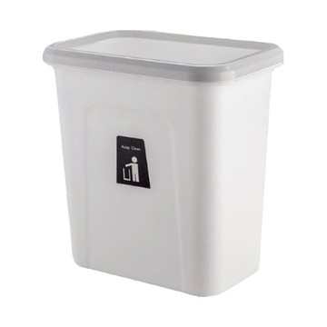 AHOYE 大容量壁掛垃圾桶 9L 廚房收納好幫手  白色  1個