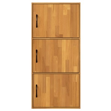 《HOPMA》歐森三門收納櫃 台灣製造 置物櫃 書櫃 三門櫃 三層櫃-拼版柚木