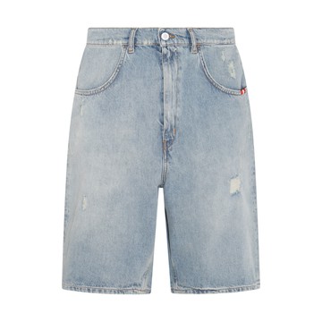Amish - Light Blue Cotton Denim Shorts