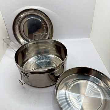 《翔翼百貨》 雙層 附餐具 防燙手把 飯菜分離 台灣製造 厚料雙層便當盒 分隔鐵餐盒 餐盒 環保餐具 雙層便當盒
