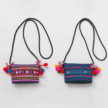 【熱門預購】華麗繽紛毛球傈僳族民俗風小包 (5色) TXXP4621