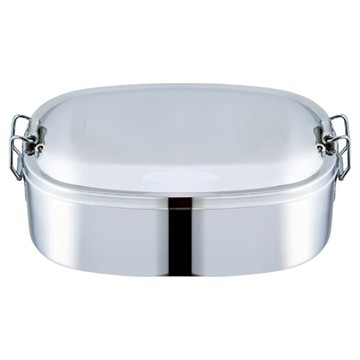 Pearl Horse 寶馬 316不銹鋼橢圓型便當盒 台灣製 15cm  銀色  1個