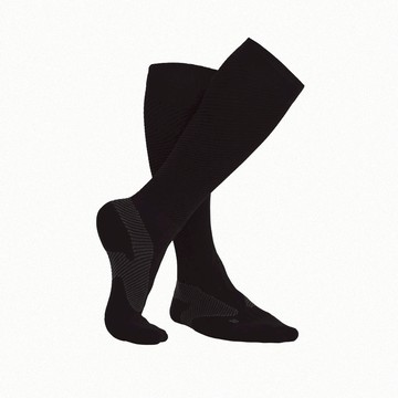 【無縫對目-壓力襪】阿基里斯防護運動襪-長襪 - M黑