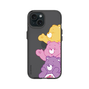 iPhone 15 Clear 酷墨灰 - Care Bears - 疊疊樂