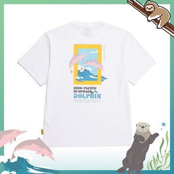 男女同款 台灣限定LOGO 涼感 T恤｜海豚 - 白色