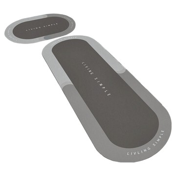 Mega 新科技軟硅藻土吸水地墊組合 灰色  大(150 x 45cm) + 小(70 x 45cm)  1組