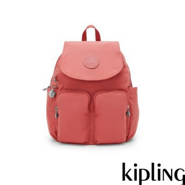 『猴子包』Kipling (網路獨家款)落橘粉掀蓋多袋收納後背包-CITY POCKET S