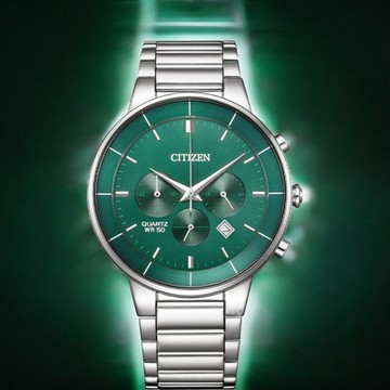 CITIZEN 星辰錶 簡約三眼計時男錶 手錶-AN8220-52X