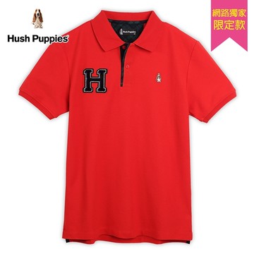 Hush Puppies POLO衫 男裝格紋牙刷繡H短袖POLO衫