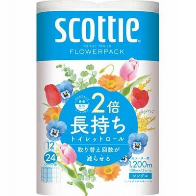 日本製紙クレシア スコッティフラワー　２倍巻１２Ｒ　１００ｍシングル