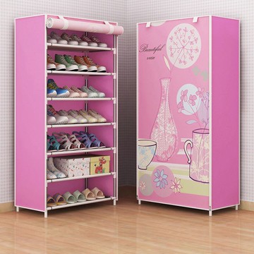 鞋架臥室少女心兒童鞋柜女孩鞋架多層家用防塵收納鞋柜帶拉鏈宿舍