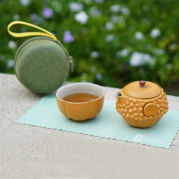LOHAS 榴福隨手泡-溫暖黃 一壺一杯+便攜包 隨身茶具組 輕鬆攜帶