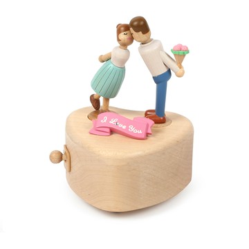 迷你愛心雙旋轉音樂鈴 情侶親親