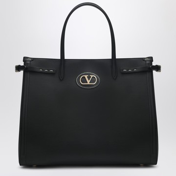 Black leather medium Antibes tote bag