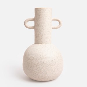 瑞典DBKD LONG陶瓷雙耳花器30cm 米白