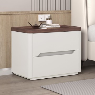 床頭櫃 斗櫃 邊櫃 免運熱銷 快速出貨 附發票 實木烤漆床頭櫃簡約現代輕奢高級感奶油風小型臥室床邊儲物收納櫃