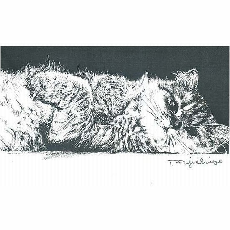 藤重日生 モノクロ猫絵カード ポストカードサイズ Fuji 通販 Lineポイント最大0 5 Get Lineショッピング