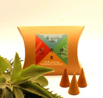 【天然素材】線香・三種試聞組（鼠尾草・檜木・雪松）100%natural incense