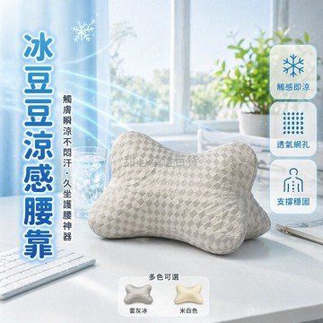 台灣出貨✨ 夏季冰豆豆護腰靠墊 辦公室久坐腰靠枕 床頭靠背墊 床上抱枕墊腿枕 50x30x30cm 涼感舒適透氣