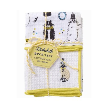 日本 純棉洗碗巾兩件組-魔法貓 2st (JN775-673-51)