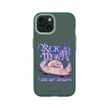 iPhone 15 Clear 憂墨綠 - 瑞克和莫蒂 Rick and Morty - 瑞克和莫蒂-太空船熱線