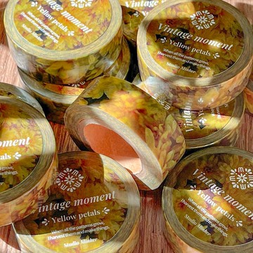 vintage moment 黃色花瓣和紙膠帶 (minher studio) 可愛花朵