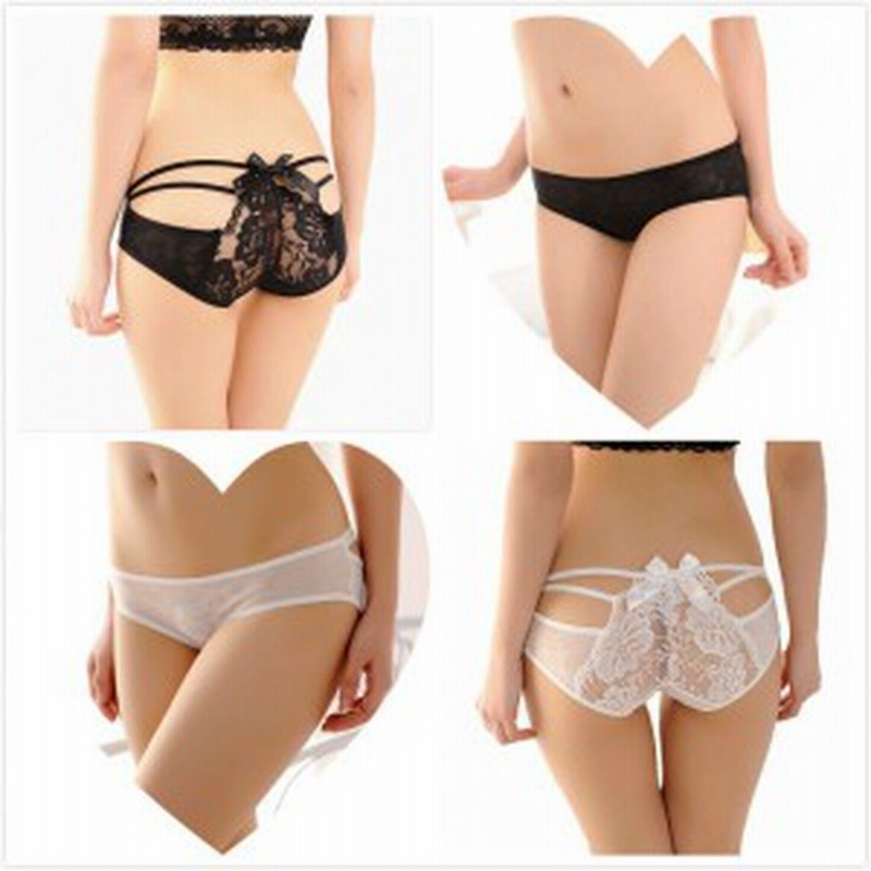 2枚セット セクシー バック リボン 見せパン レディース ランジェリー レース パンティ パンツ ショーツ 紐パン 下着 黒 白 M55 21 通販 Lineポイント最大1 0 Get Lineショッピング