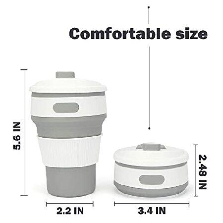 2Pcs Silicone Collapsible Travel Cup Camping Cups Collapsible Cups Drinking Cups with Lids for Adults Foldable Silicone Cup Collapsible C 並行輸入品