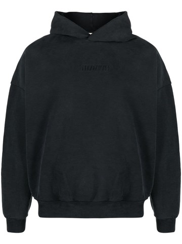 MOUTY - logo-embossed cotton hoodie - men - Cotton - XL - Grey