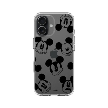 iPhone 17 Clear Case（相機按鈕） 透明 - 迪士尼-米奇 Mickey - 黑標款-米奇的有趣表情