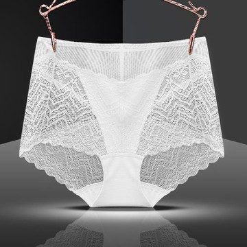 三條裝324外貿單標準女士內褲性憾蕾絲高腰大版蕾絲大碼內褲提臀