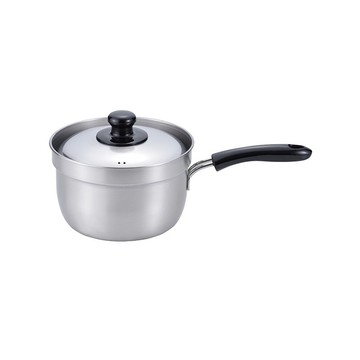 燕三 防滾瀉系列 不鏽鋼單柄煲連不鏽鋼蓋 18cm