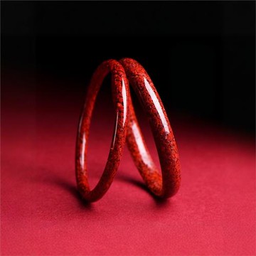 (免運)南海普陀山天然高純度原礦晶體砂朱砂手鐲保真本命年叮當鐲心經款