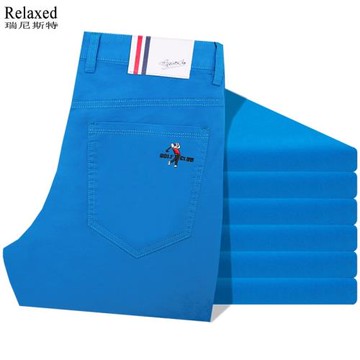 GOLF刺繡長褲打高爾夫球褲子男褲純棉休閑舒適戶外修身直筒褲微彈