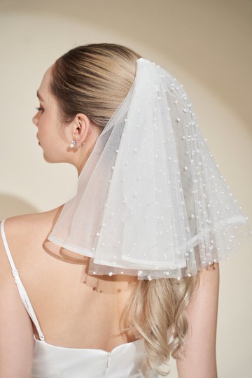Pag 浪漫珍珠短頭紗