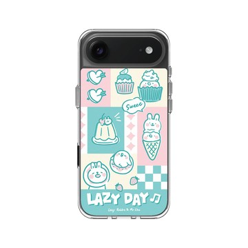 iPhone Air Clear Case（相機按鈕） 透明 - 懶散兔與啾先生 Lazy Rabbit and Mr.Chu - 粉嫩夏日