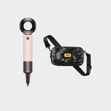 【玩美裝備組】DYSON HD19 Supersonic Travel 隨行吹風機 (粉霧玫瑰)+Crash Baggage MINI ICON 撞擊隨身包